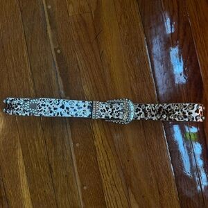 never used leopard print belt with rhinestones